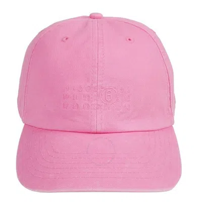 Mm6 Maison Margiela Mm6 Pink Number Logo Embroidered Cap