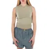 Mm6 Maison Margiela Mm6 Piped-trim Wool-blend Vest In Green