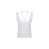 Mm6 Maison Margiela Halterneck Scoop-back Vest Top In White