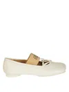 Mm6 Maison Margiela White Leather Anatomic Ballerinas In White