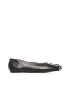 Mm6 Maison Margiela Mm6 By Maison Margiela Square Toe Ballerina Flats With Logo Stitching In Black