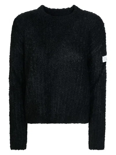 Mm6 Maison Margiela Mm6 Textured Crewneck Sweater In Black