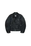 Mm6 Maison Margiela Men's Washed-effect Biker Jacket In Gray