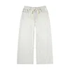 Mm6 Maison Margiela Mm6 Wide-leg Drawstring Cotton Jeans In Blue