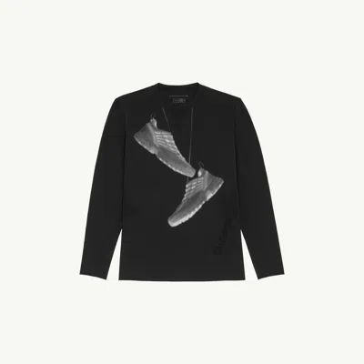 Mm6 Maison Margiela Mm6 X Salomon Sneaker Print T-shirt In Black