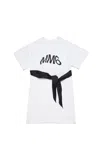 Mm6 Maison Margiela Mm6d49u Dress Maison Margiela Black And White Cotton Dress With Mm6 Logo In M6c01