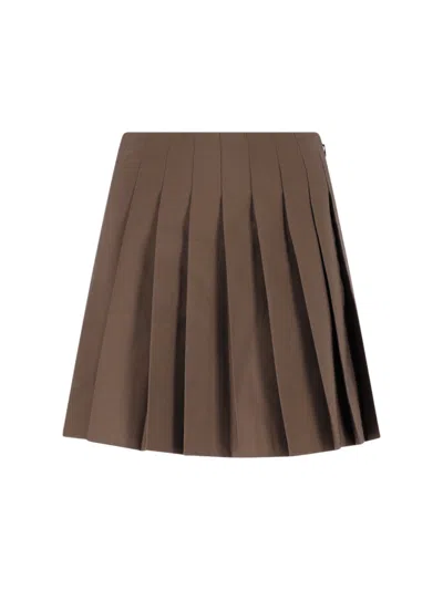 Mm6 Maison Margiela Mm6-inspired Wool-blend Midi Skirt For Women In Brown