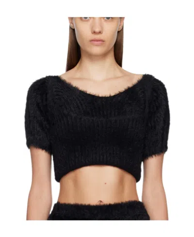 Mm6 Maison Margiela Modular Knitted Sweater In Black