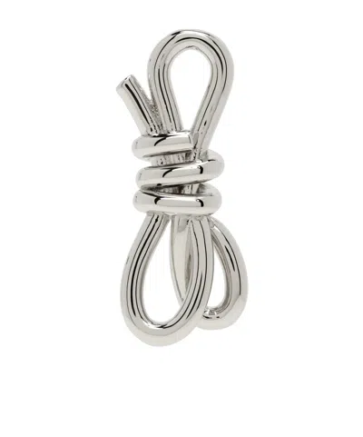 Mm6 Maison Margiela Mono Knot Earring In Metallic
