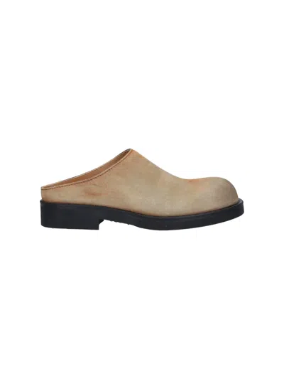Mm6 Maison Margiela Minimalist Slip-on Rounded Toe Sandals In Brown