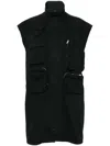 Mm6 Maison Margiela Multi-pocket Zip-up Vest In Black