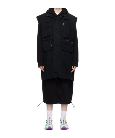 Mm6 Maison Margiela Multi-pocket Zipper Vest In Black