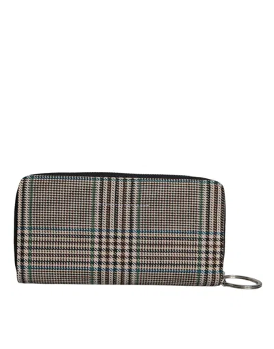 Pre-owned Mm6 Maison Margiela Multicolor Houndstooth Continental Zip Around Clutch Women's Wallet ()