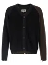 Mm6 Maison Margiela Colorblock Cardigan Color Block In Black