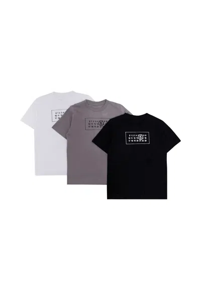 MM6 MAISON MARGIELA MULTICOLOR T-SHIRT SET FOR KIDS WITH LOGO