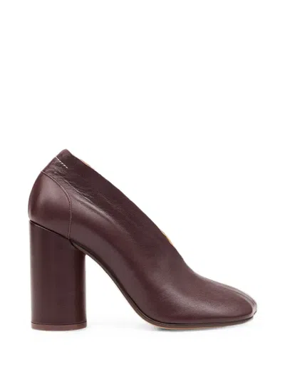Mm6 Maison Margiela Nappa Leather Anatomic Court Shoes In Purple