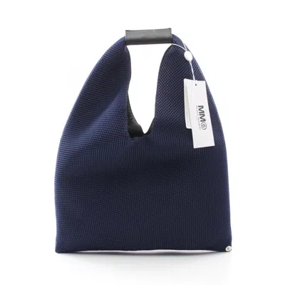 Pre-owned Mm6 Maison Margiela Navy Leather Polyester Tote Bag ()