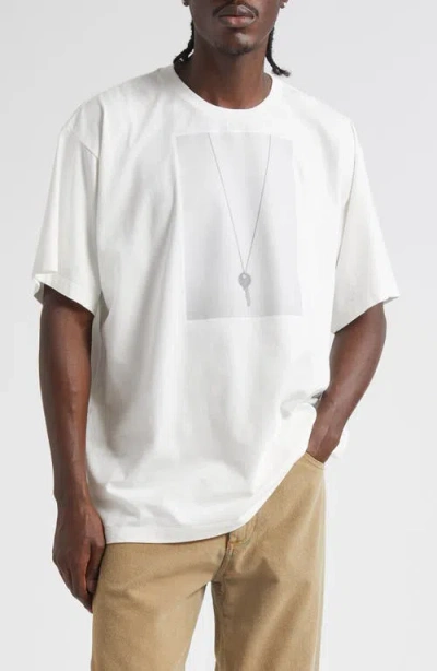 Mm6 Maison Margiela T-shirt With A Digitally Inspired Key Print On The Chest In White