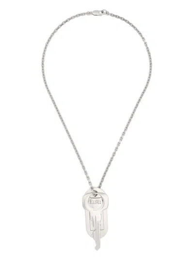 Mm6 Maison Margiela Necklace With Key Pendant In Grey
