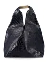Mm6 Maison Margiela New Japanese Bag In Crocodile-embossed Leather In Black