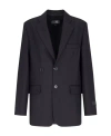 Mm6 Maison Margiela Mm6 By Maison Margiela Tailored Black Wool Blazer With Notched Lapel In Black