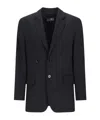 Mm6 Maison Margiela Mm6 By Maison Margiela Tailored Black Wool Blazer With Notched Lapel In Black