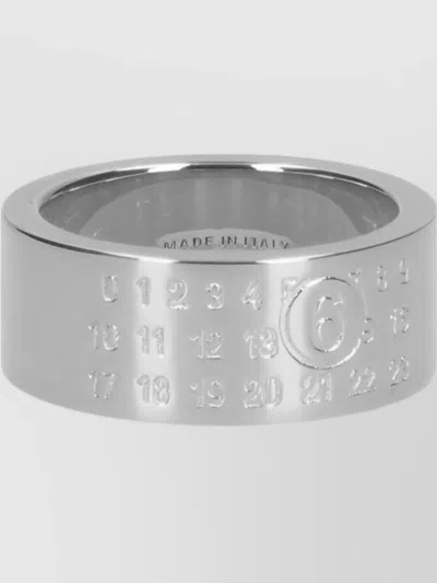 MM6 MAISON MARGIELA NUMBER ENGRAVED POLISHED FINISH RINGS