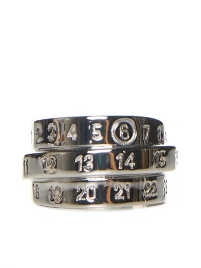 Mm6 Maison Margiela Number Engraved Ring In Silver