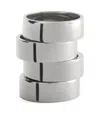 Mm6 Maison Margiela Number-engraved Stacked Rings In Metallic