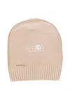 Mm6 Maison Margiela Number-logo Beanie Hat In Neutral