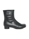 Mm6 Maison Margiela Number-logo Calfskin Boots In Black
