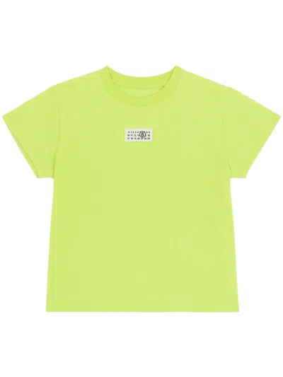Mm6 Maison Margiela Number-motif Cotton T-shirt In Green