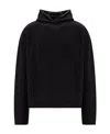 Mm6 Maison Margiela Wool Blend Hooded Sweatshirt With Embroidered Detail In Black