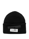 Mm6 Maison Margiela Number-patch Beanie In Black