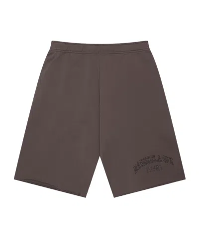 Mm6 Maison Margiela Number Pattern Shorts In Brown
