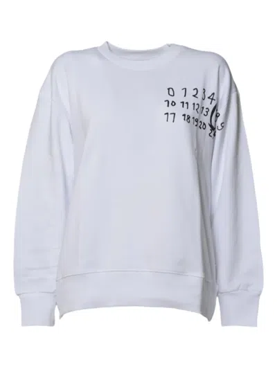 Mm6 Maison Margiela Kids' Number-print Cotton Sweatshirt In White