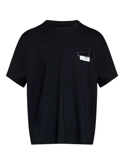 Mm6 Maison Margiela Mm6 By Maison Margiela Oversized T-shirt With Contrasting Pocket Detail In Black