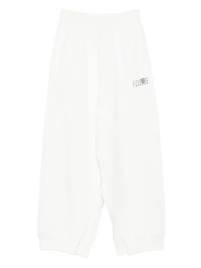 Mm6 Maison Margiela Number-print Track Pants In White