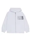 Mm6 Maison Margiela Number-print Zip-fastening Hoodie In White