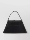 Mm6 Maison Margiela Black Leather Numeric Mini Tote Bag In Black