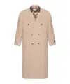 Mm6 Maison Margiela Virgin Wool Blend Coat With Numeric Signature Label In Nude