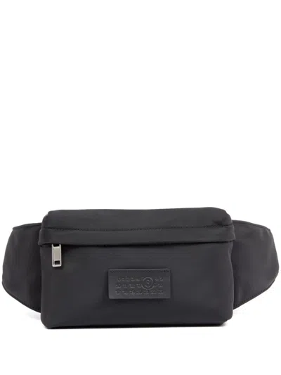 Mm6 Maison Margiela Numbers-appliqué Belt Bag In 黑色