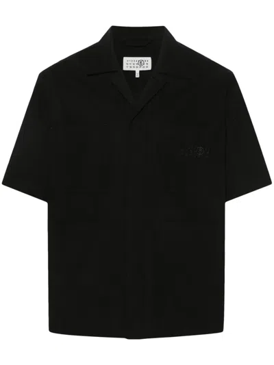 Mm6 Maison Margiela Hemd Mit Nummern-stickerei In Schwarz