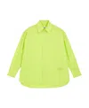Mm6 Maison Margiela Numbers-embroidered Poplin Shirt In Green