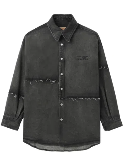 Mm6 Maison Margiela Gray Long-sleeved Denim Jacket In 962 Wolf Grey