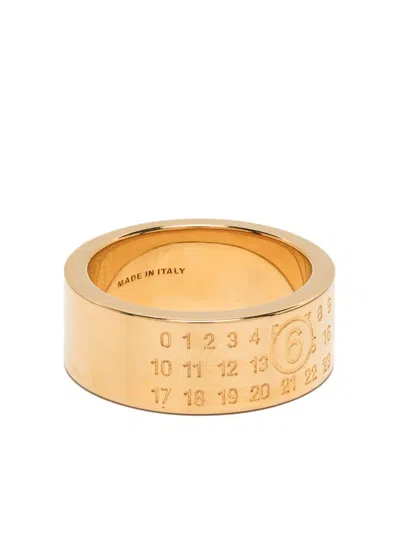 Mm6 Maison Margiela Numbers-engraved Ring In 950 Gold