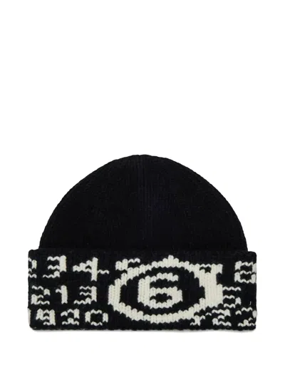Mm6 Maison Margiela Numbers-intarsia Beanie