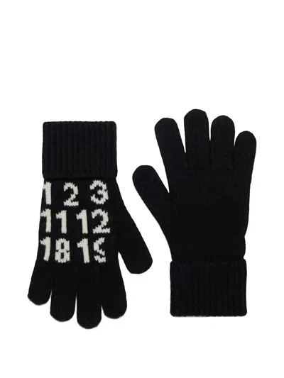 Mm6 Maison Margiela Numbers-intarsia Gloves