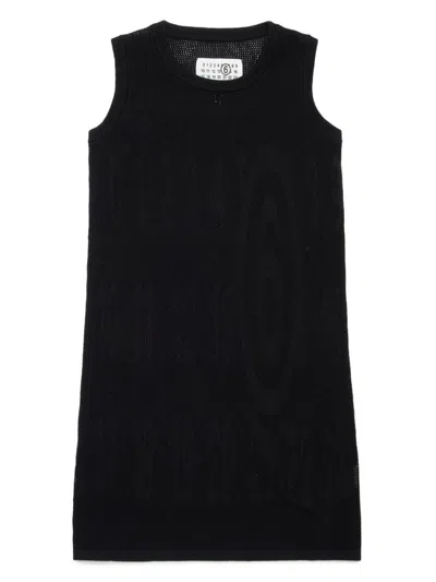 Mm6 Maison Margiela Kids' Numbers-jacquard Dress In Black