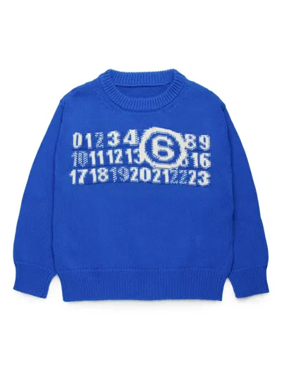 Mm6 Maison Margiela Kids' Numbers Jumper In Blau